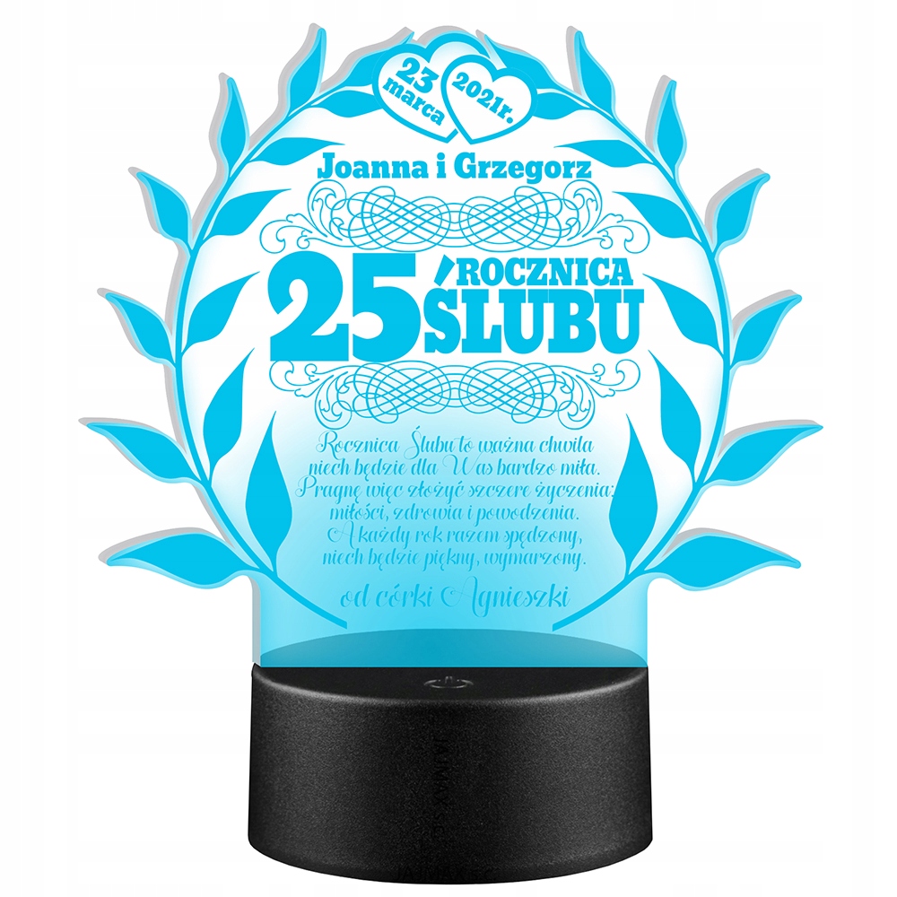 

Prezent Rocznica Ślubu Jubileusz 25 40 45 50 55 G