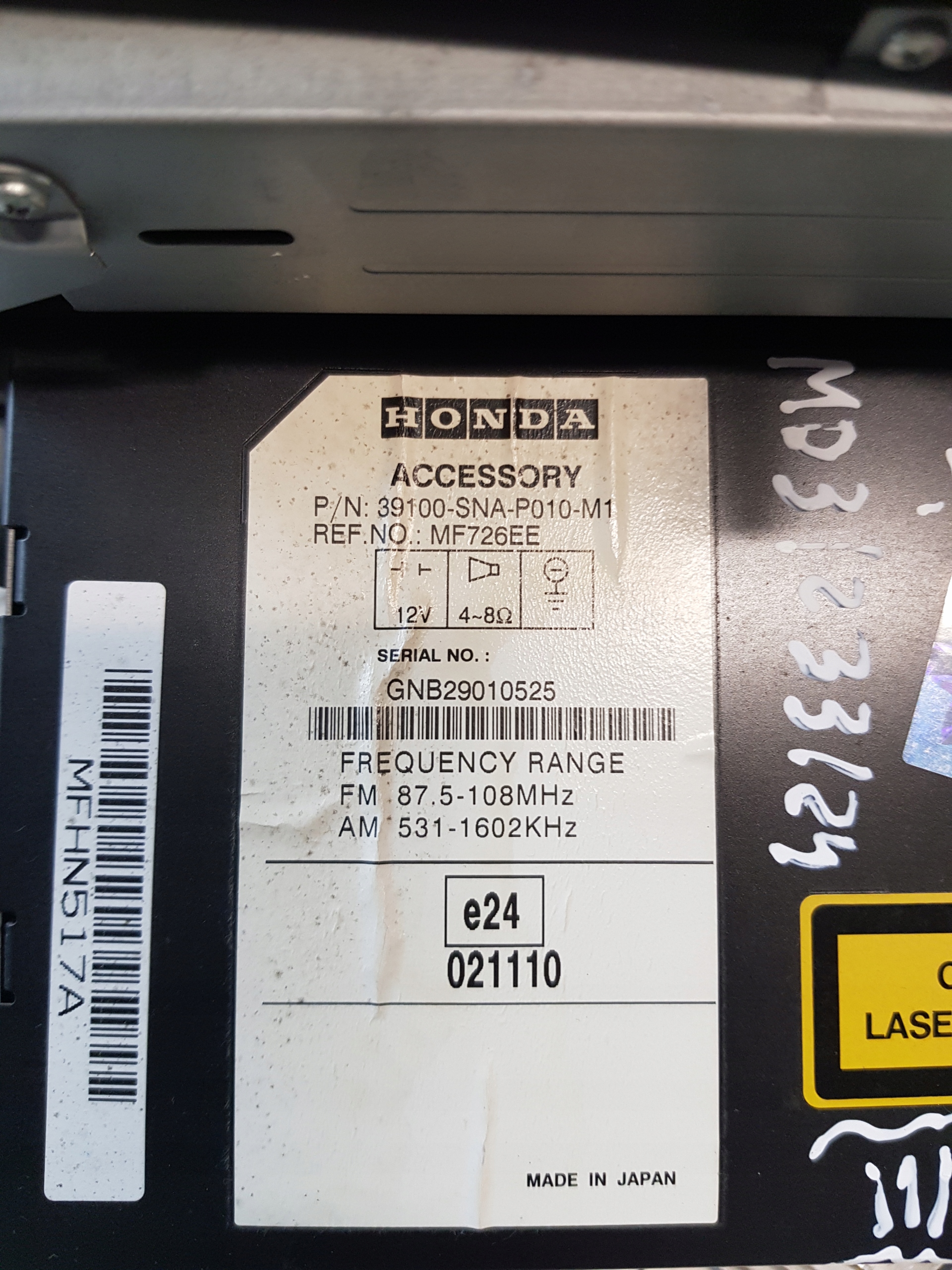 RADIO + PANEL klími klimatizaci HONDA CIVIC VIII