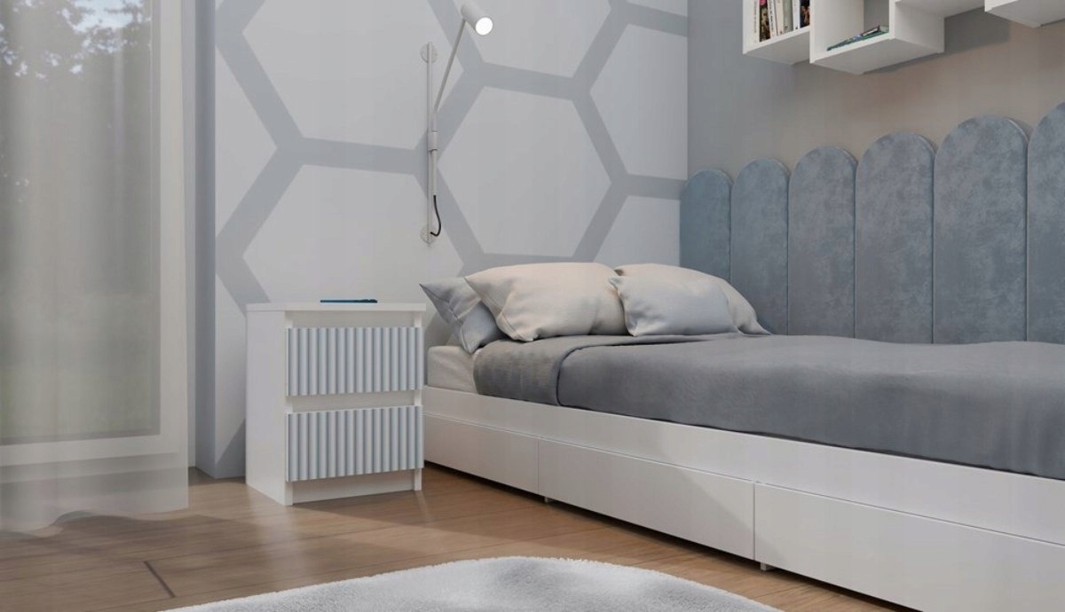 SZAFKA NOCNA 2 SZUFLADY STOLIK NOCNY PÓŁKI KOMODA DO SYPIALNI EAN (GTIN) 5906280204792