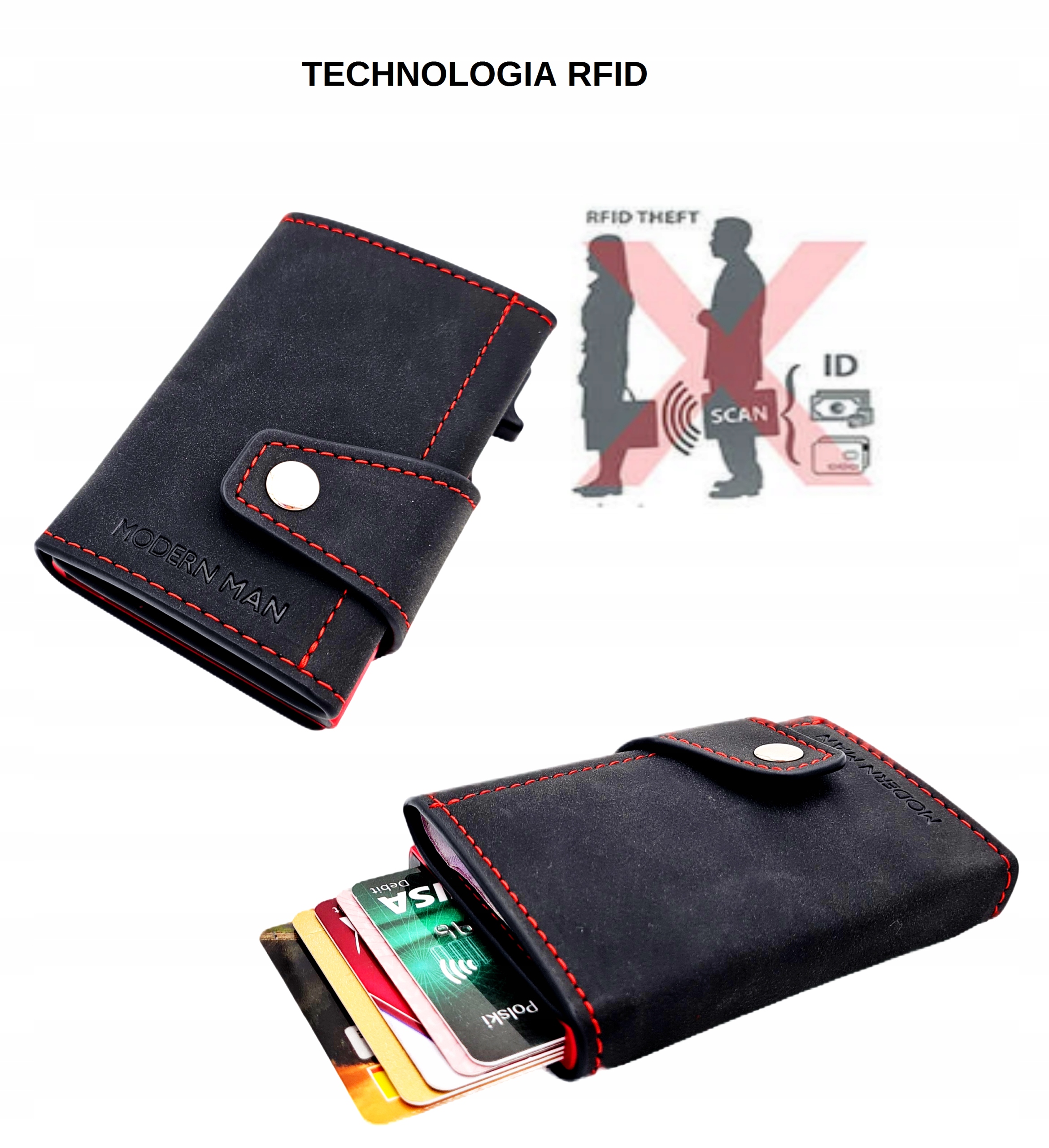 

Mały Portfel Etui Na Karty Ochrona Rfid Zamszowy