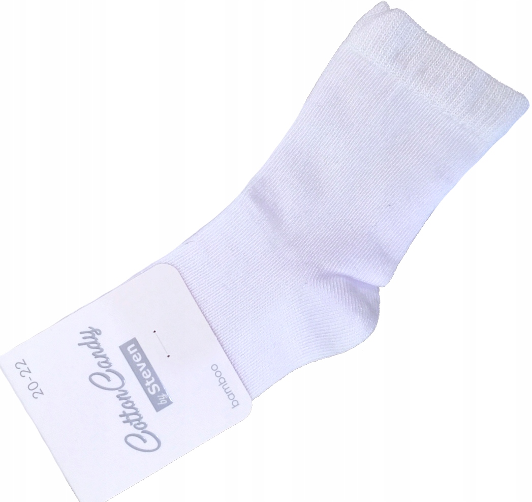 SKARPETKI 23-25 białe bezuciskowe bambusowe