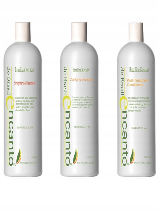 Encanto Zestaw do Keratynowego Prostowania Włosów 3x236ml Oryginał
