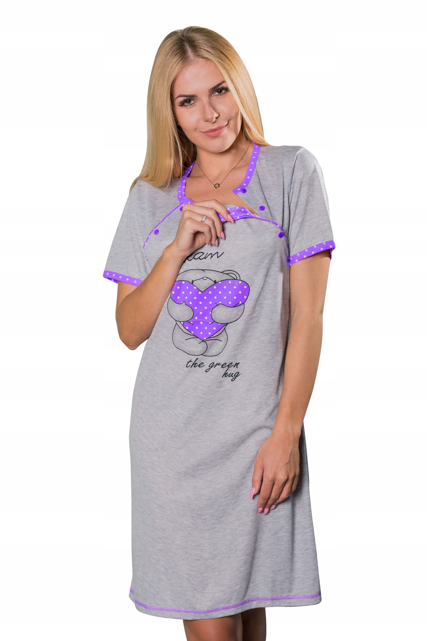 KOSZULA NOCNA DO KARMIENIA PORODU ROZPINANA GUZIKI DO SZPITALA MISIU XL EAN (GTIN) 5906269350236