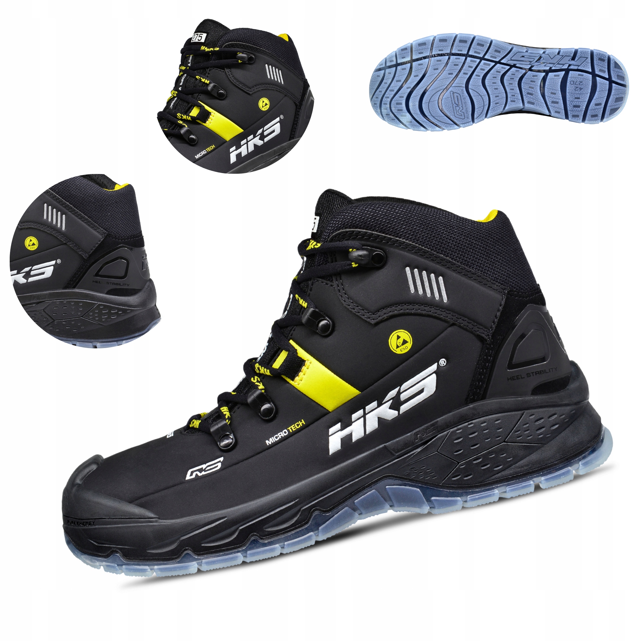 Bardzo Lekkie Nieprzemakalne Buty Robocze Męskie Hks RS275 S3 Wiązanie r.44