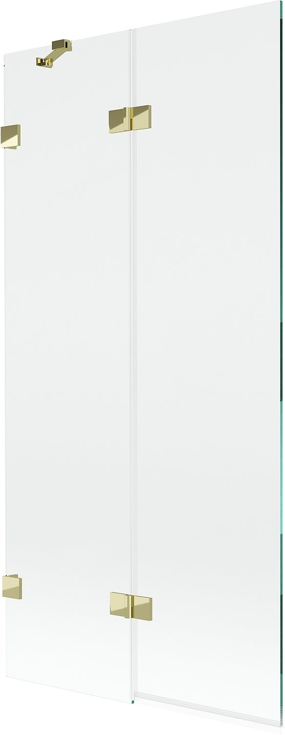 Mexen Lunar vanová zástěna 2křídlová levá 90 x 150 cm, transparentní, zlatá