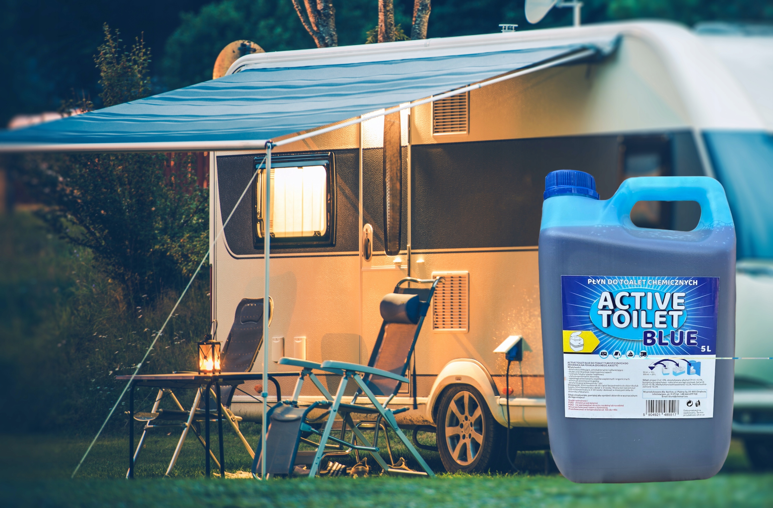 PŁYN KONCENTRAT DO TOALET TURYSTYCZNYCH ACTIVE TOILET BLUE 5L EAN (GTIN) 5904921485517