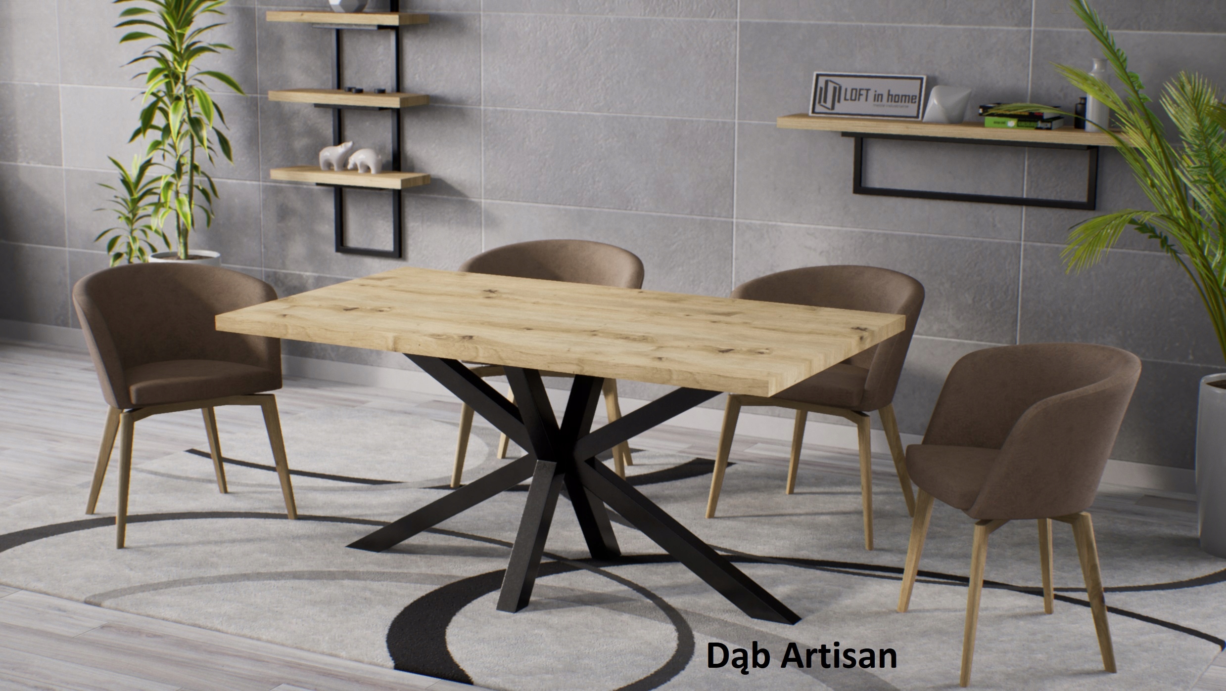 Stół rozkładany do jadalni 140/240 x 80 cm kuchenny do salonu LOFT Pająk Kształt blatu prostokątny