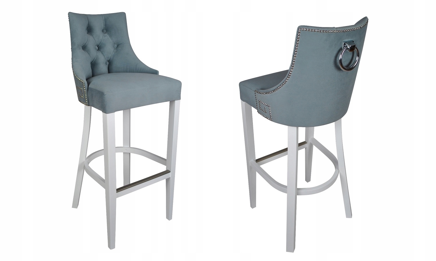 KRZESŁO BAROWE Z KOŁATKĄ HOKER PIKOWANY GLAMOUR