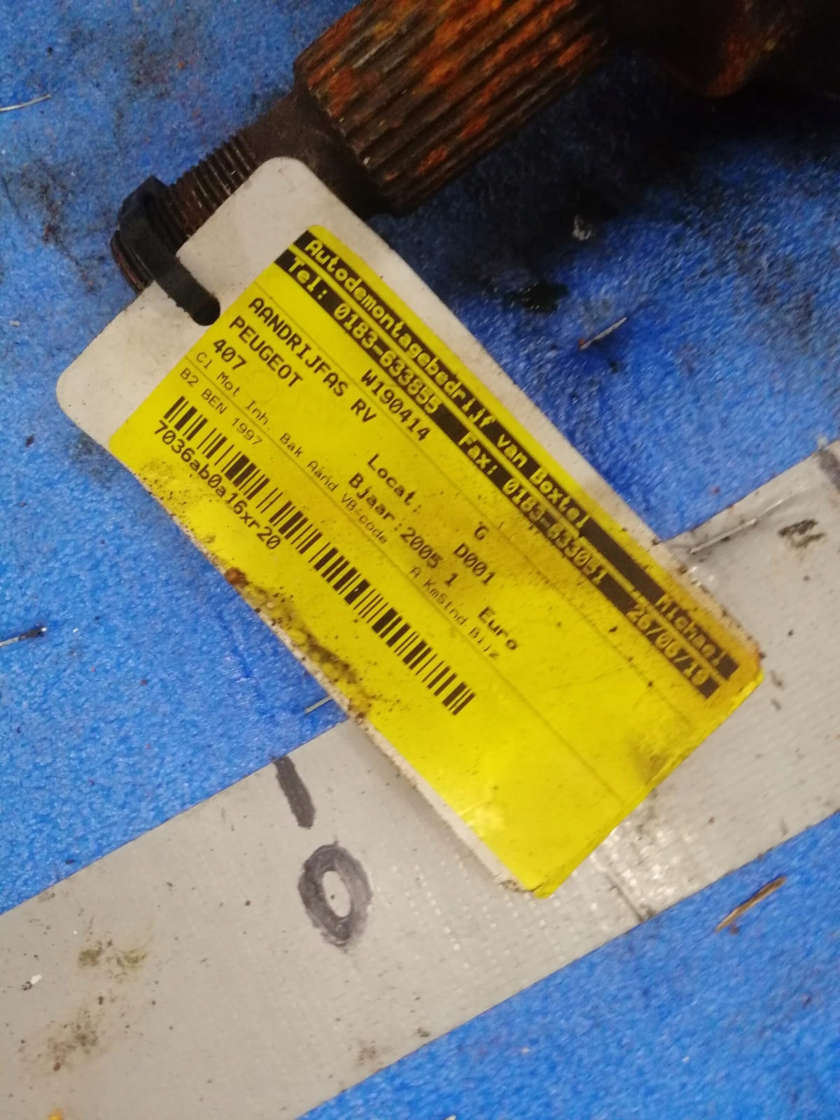 semi-axis right PEUGEOT 407 2005R 2.0B