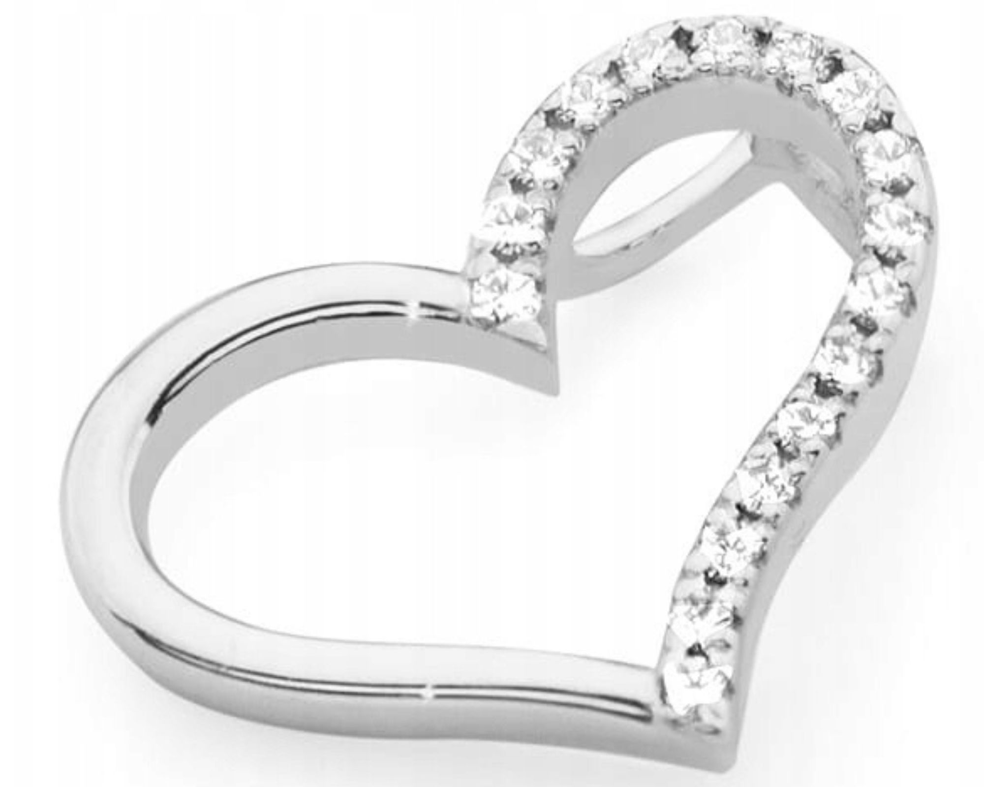 Bílé zlato přívěsek srdce diamanty brilianty 585