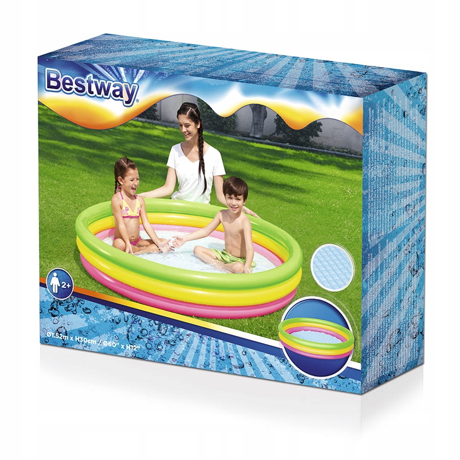 

Basen Kołowy Dmuchany Kolorowy 152 CM X 30 CM Be