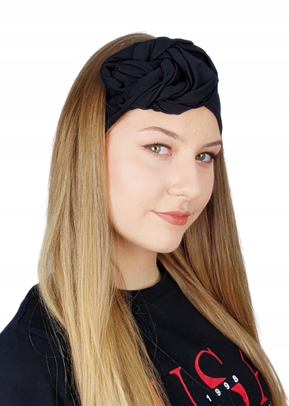 

Opaska turban FlowerBand czarna Eva design