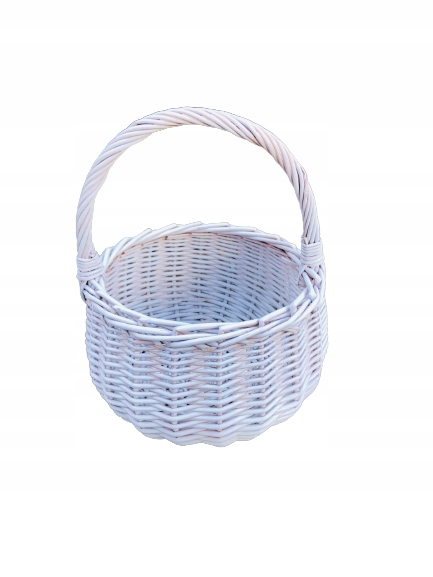 BIAŁY koszyk wielkanocny dla dziecka wiklinowy