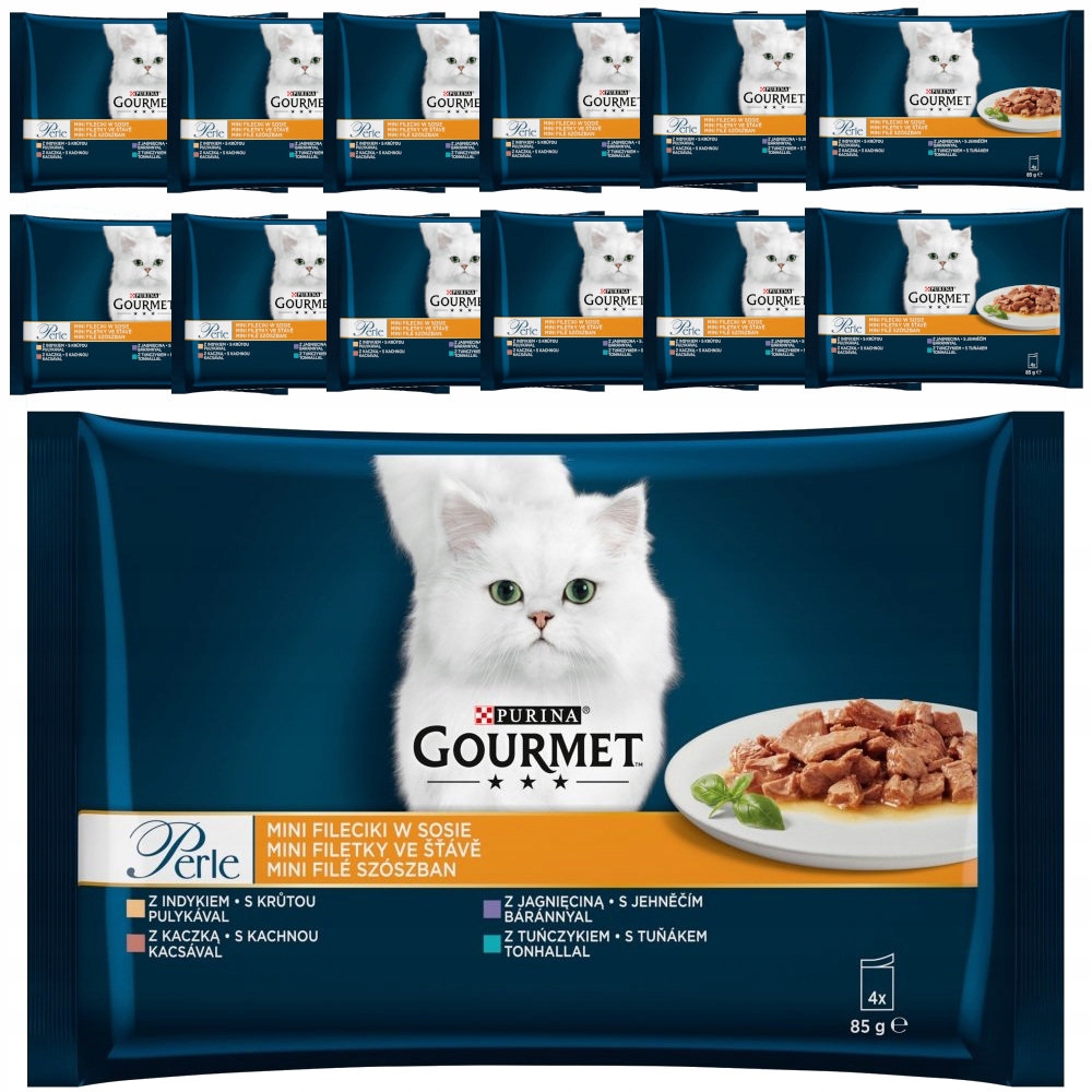 Levně Gourmet Perle Fileciki V Omáčce Pro Kočky 52x85g