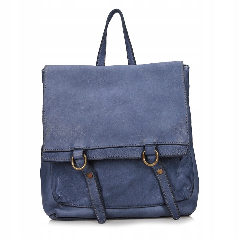 Batoh Dámský Přírodní kůže Městský Velký Elegantní Kabelka Modrá F75
