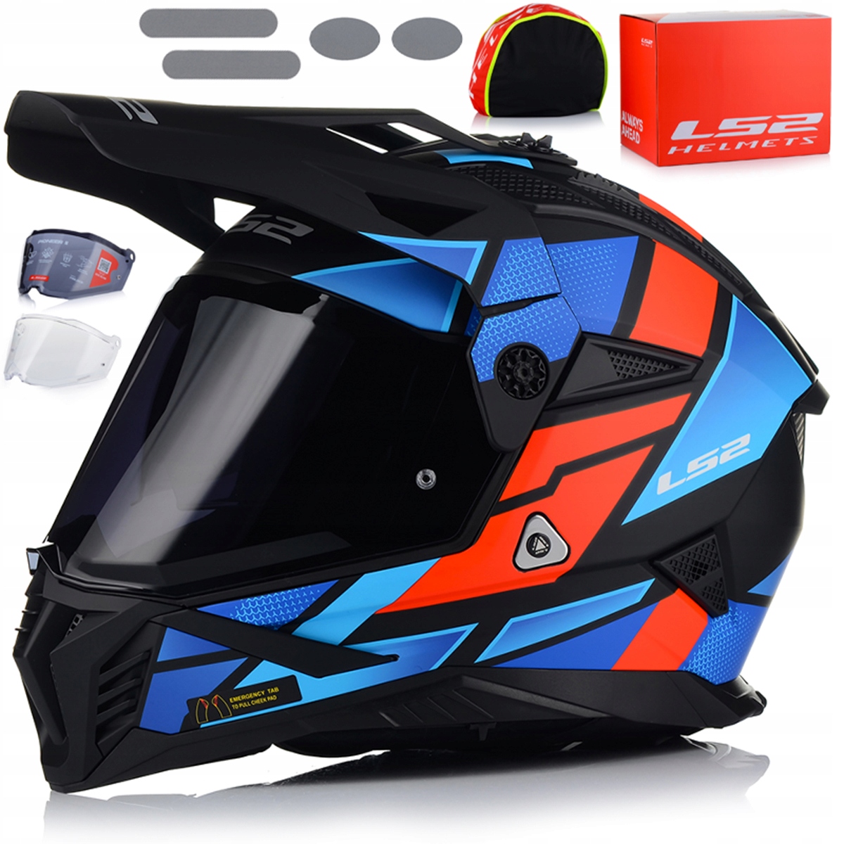 Motocyklová Prilba LS2 MX702 Pioneer Enduro Cross Štvorkolka Atv 2xSKLO Blenda