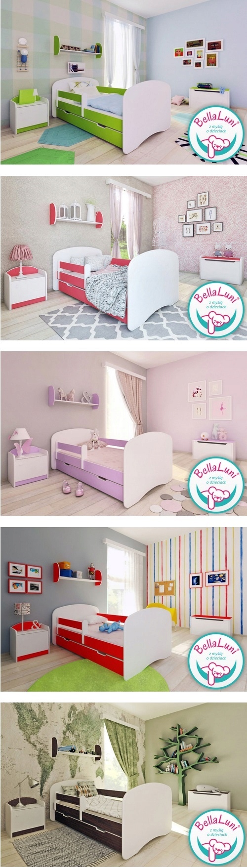 Półka DOMEK-regał na zabawki i książki Szerokość mebla 54 cm