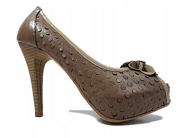 Capucino kožené lodičky na platformě Koczur 39