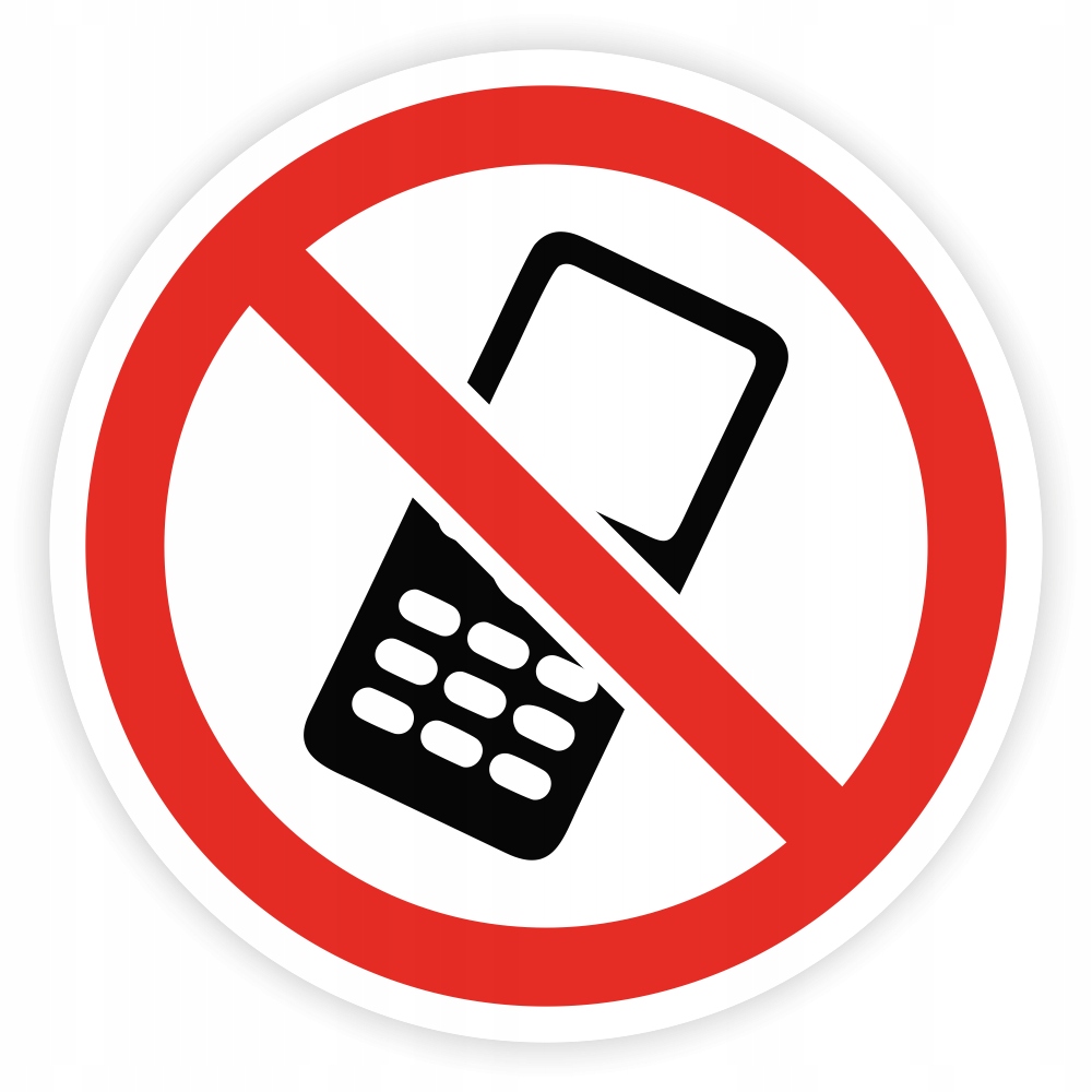 

Naklejka Zakaz Używania Telefonu okrągła znak 10cm