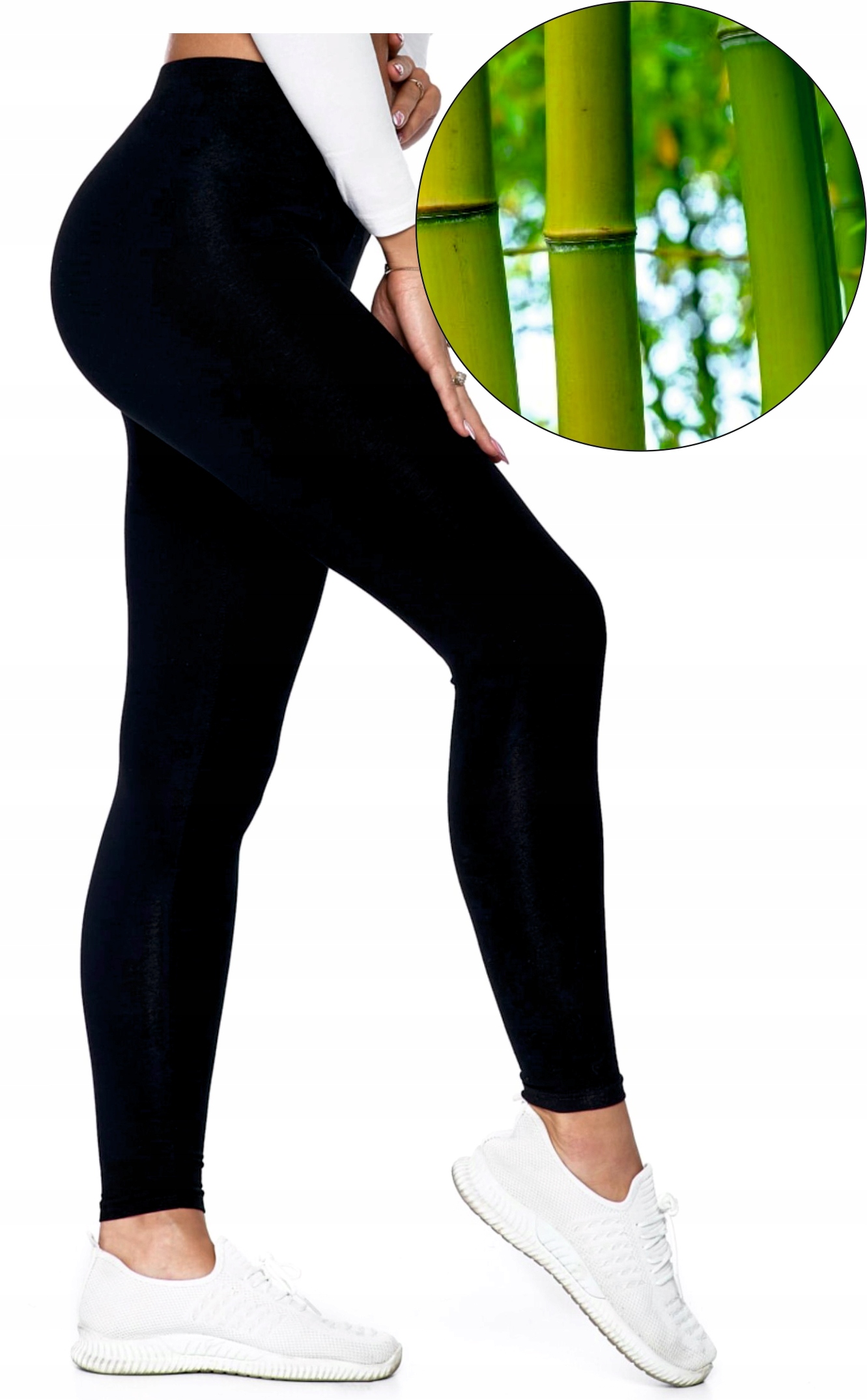 

Leginsy bambusowe Getry Czarne Sport Duże 5XL/6XL