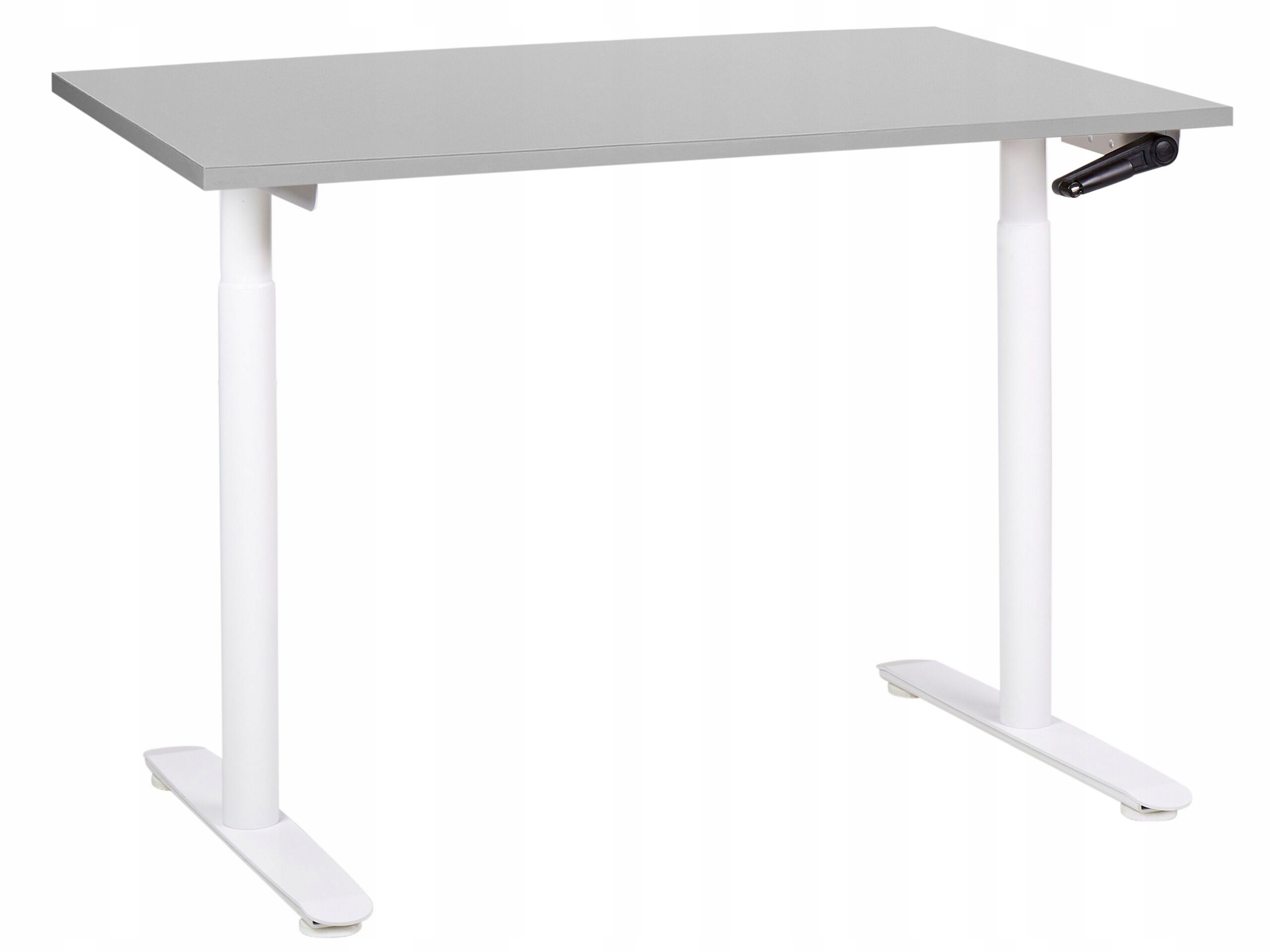 Biurko regulowane manualnie 120x72 cm szaro-białe