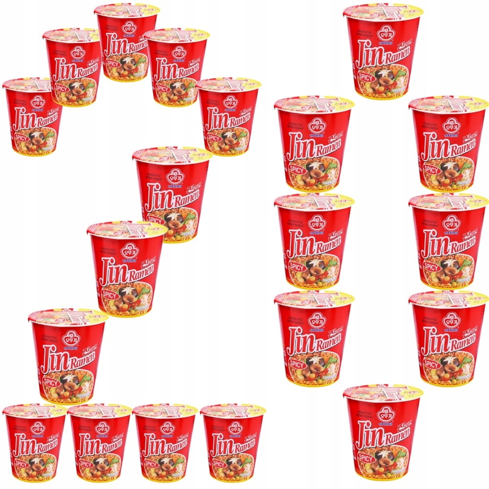 20x Koreańska Zupka Błyskawiczna Instant Jin Ramen Hot Kubek Cup 65g Ottogi