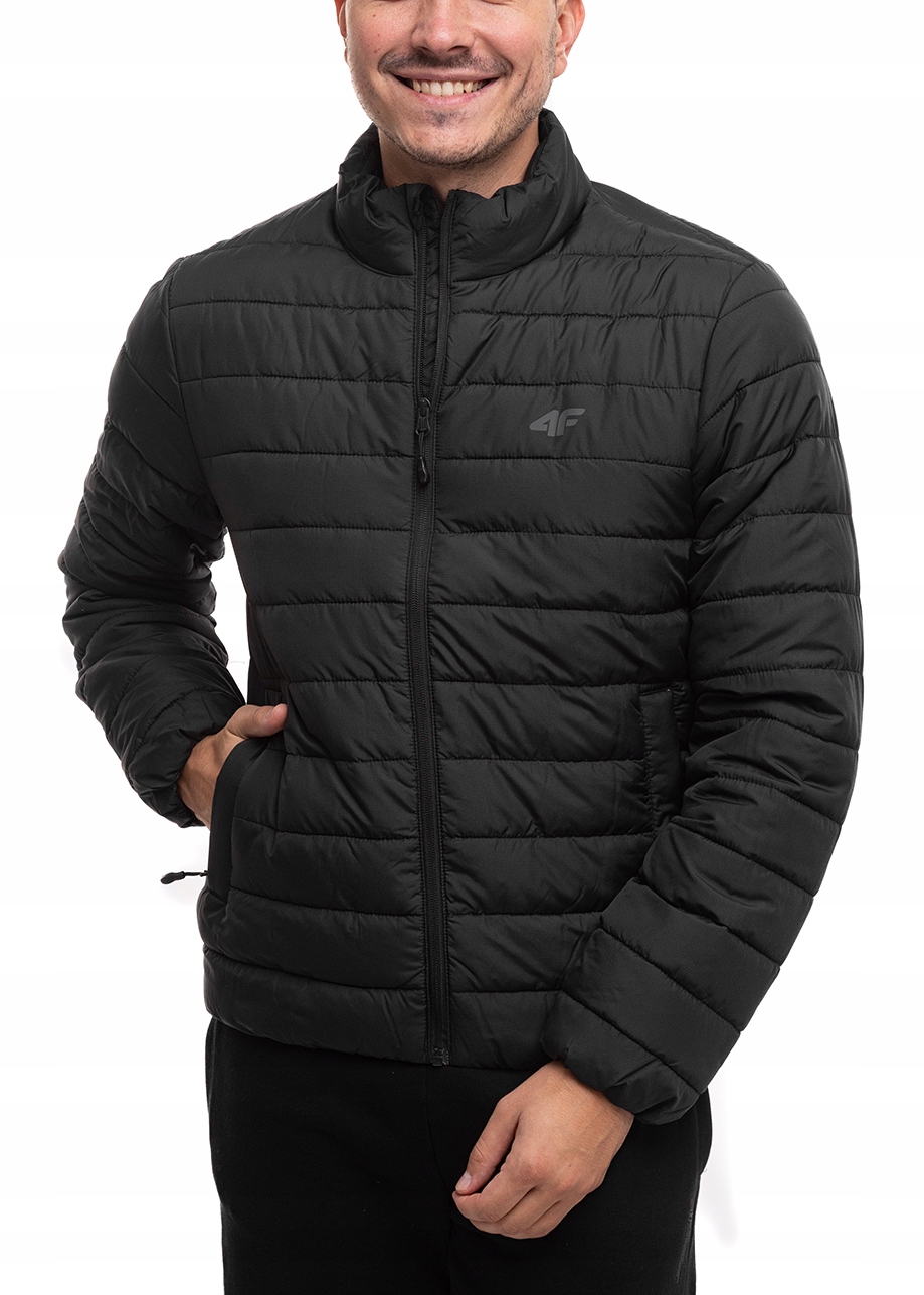 Pánská péřová bunda 4F bez kapuce sportovní, vodoodpudivá, prošívaná, vel M