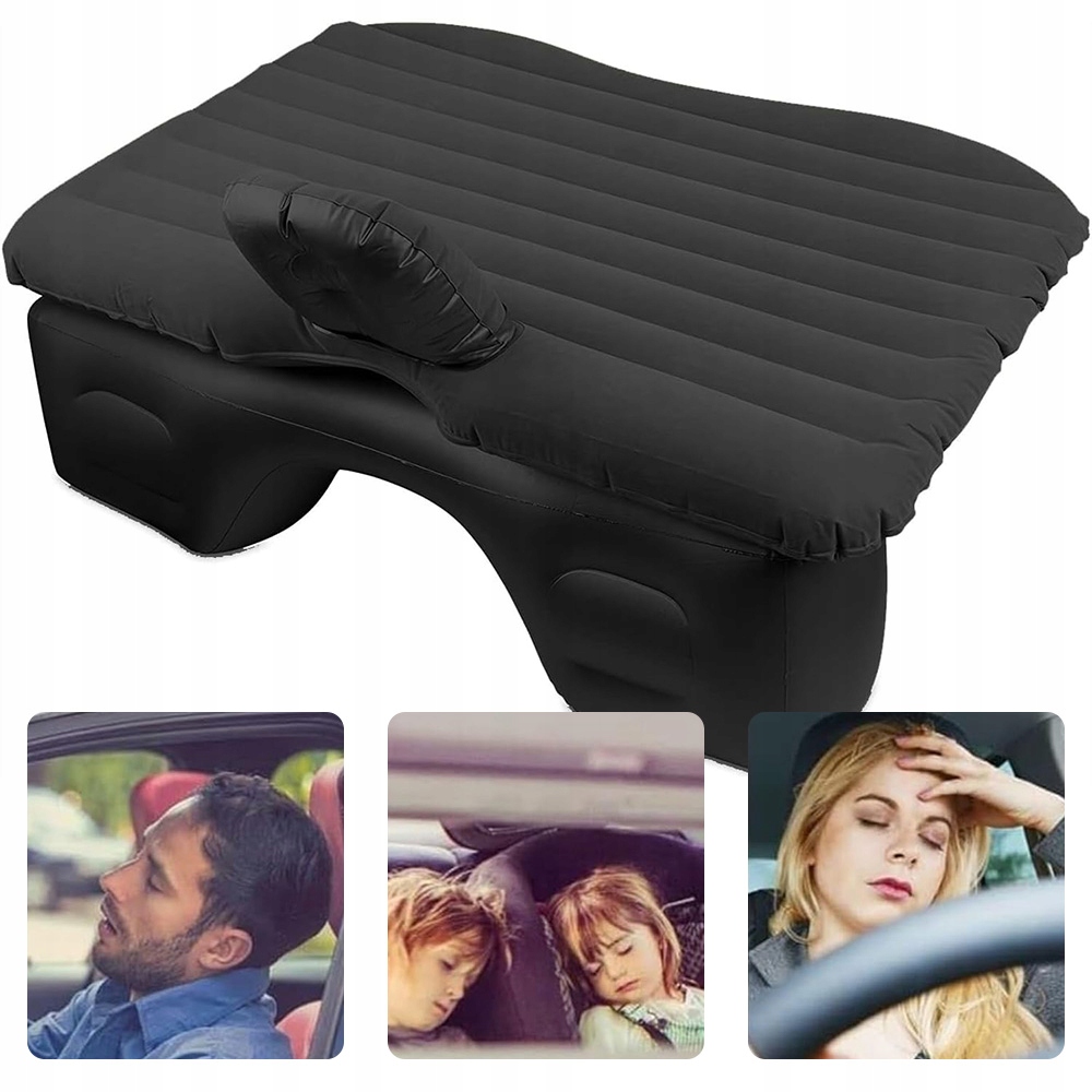 Materac Dwuosobowy Łóżko Do Suv Samochodu Auta Dmuchany Pompka Czarny