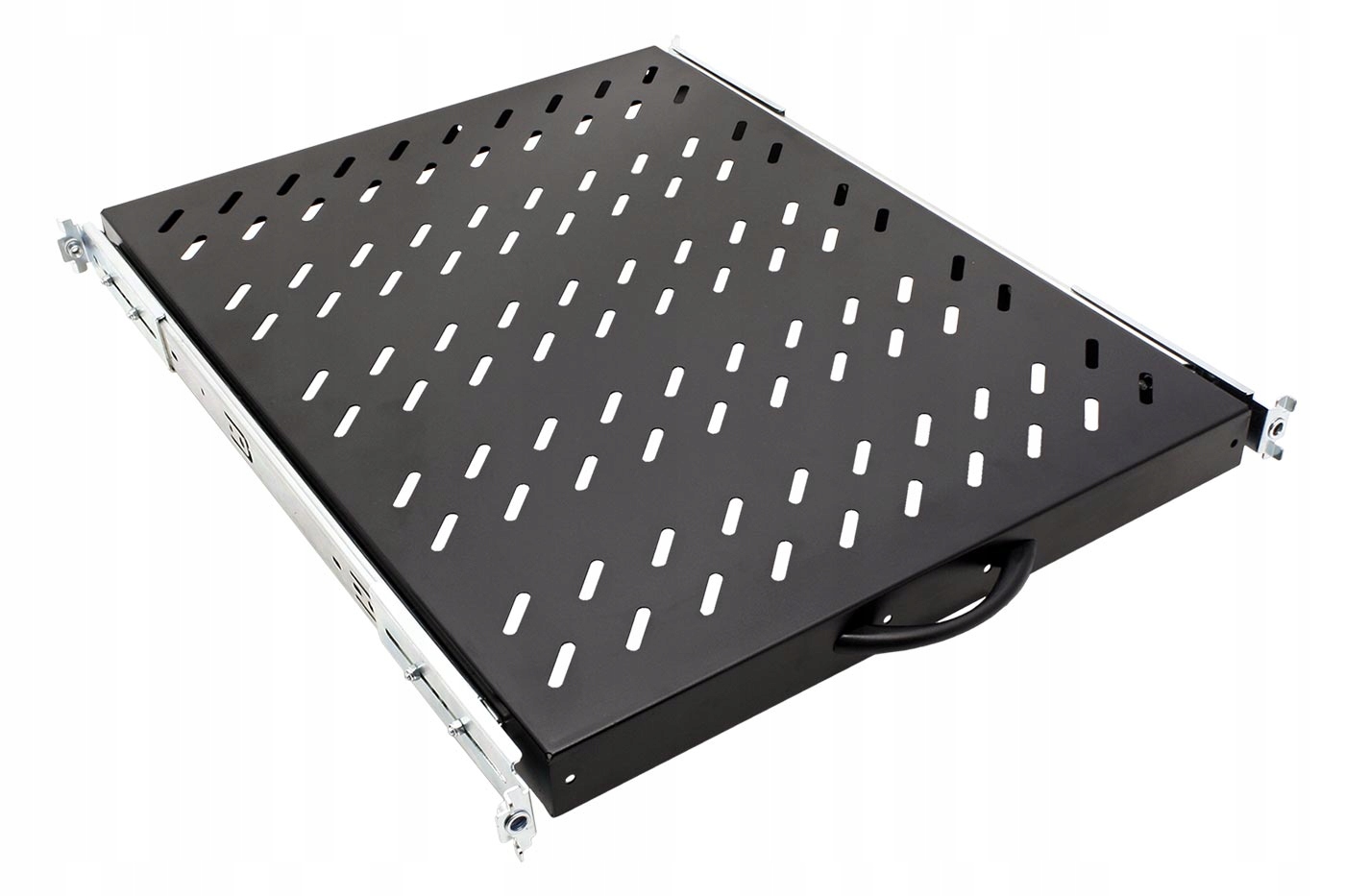 Value 19" police 1U, výsuvná, 565mm, max. 25kg, černá