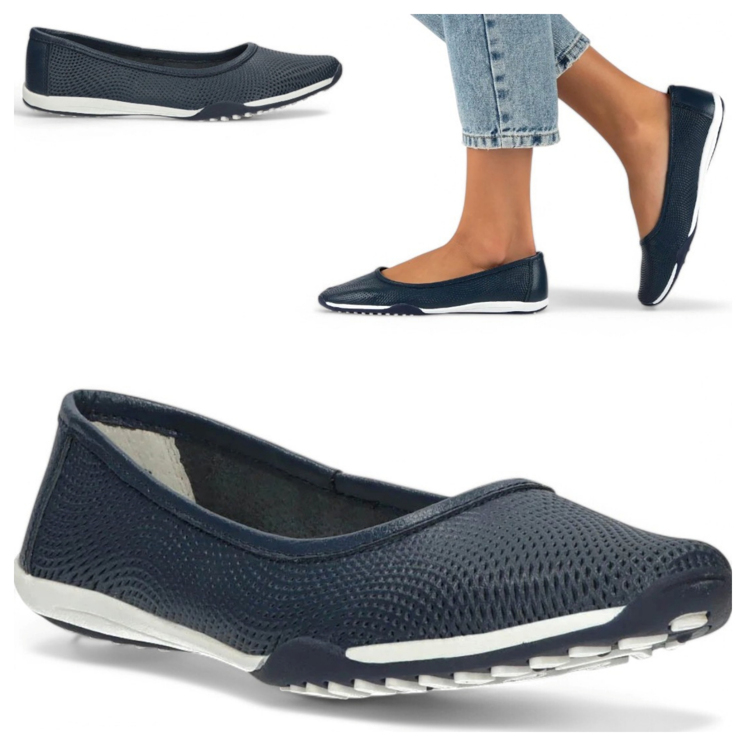 Filippo 36 Prodyšné kožené sportovní baleríny Letní ploché boty