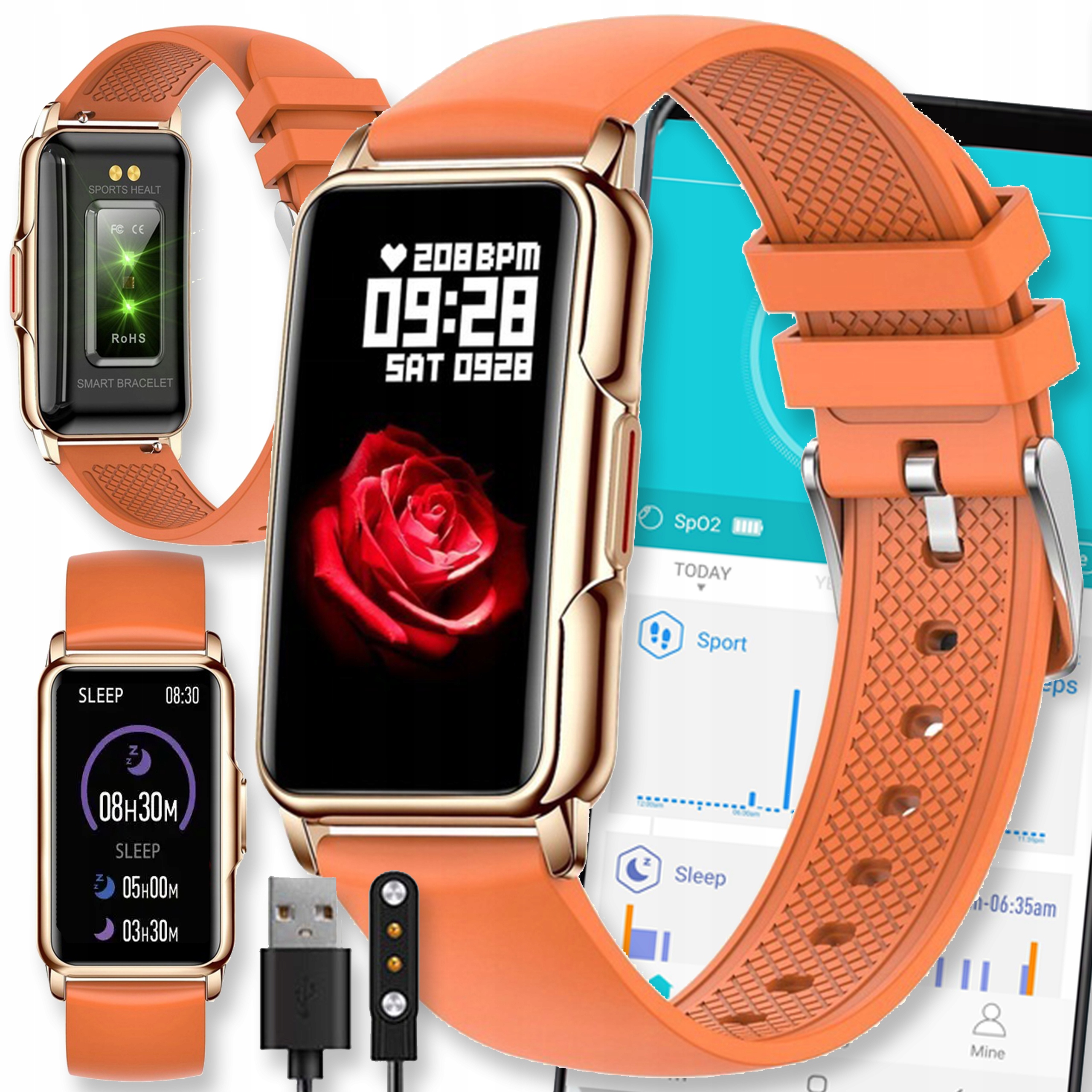 Chytré Hodinky Sportovní Hodinky Smartband Amoled Puls Řemínek Pro Sport Fit Sms