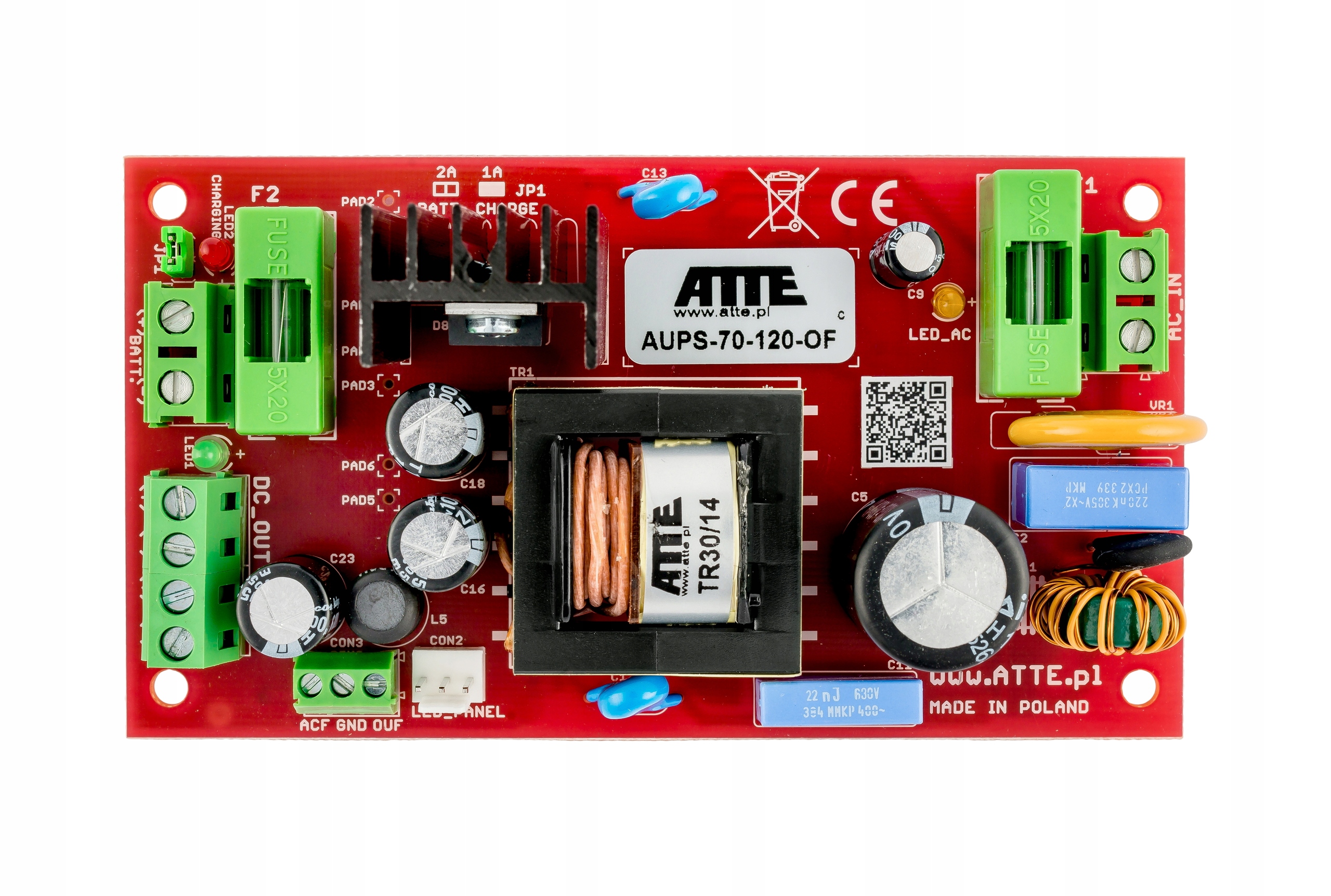 Napájací zdroj AUPS-70-120-OF Smps 12V 6A 72W Atte