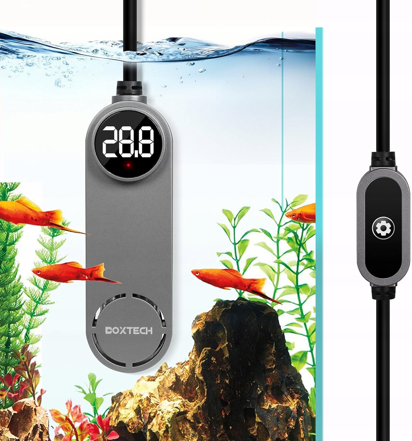 Ohřívač Do Akvária Boxtech 50W 10–40L Výkonný 3 Režimy Bt-g Moon LCD Obrazovka
