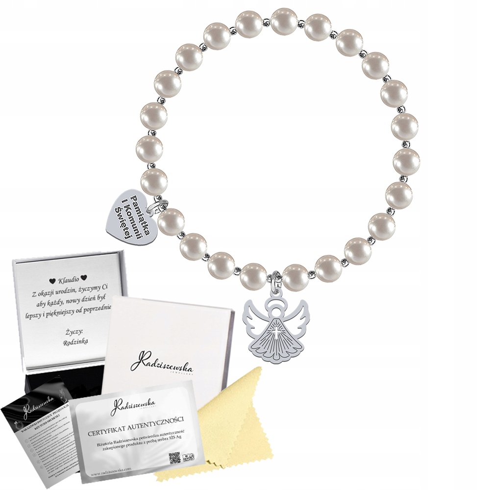 Stříbrný Náramek Anděl Srdce S Gravírováním Dárek 925 Přání Bonus