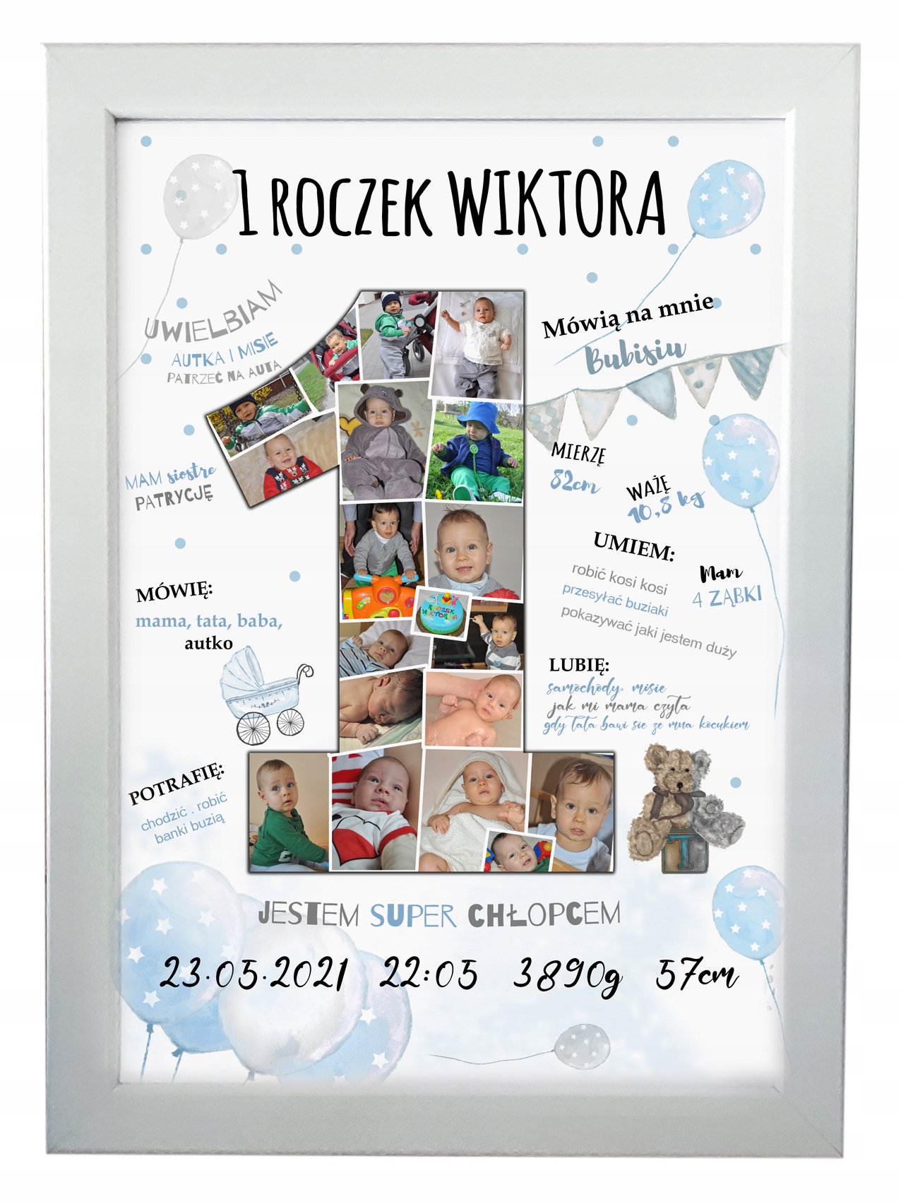 

kolaż ze zdjęć na roczek jedynka zdjęcia urodziny