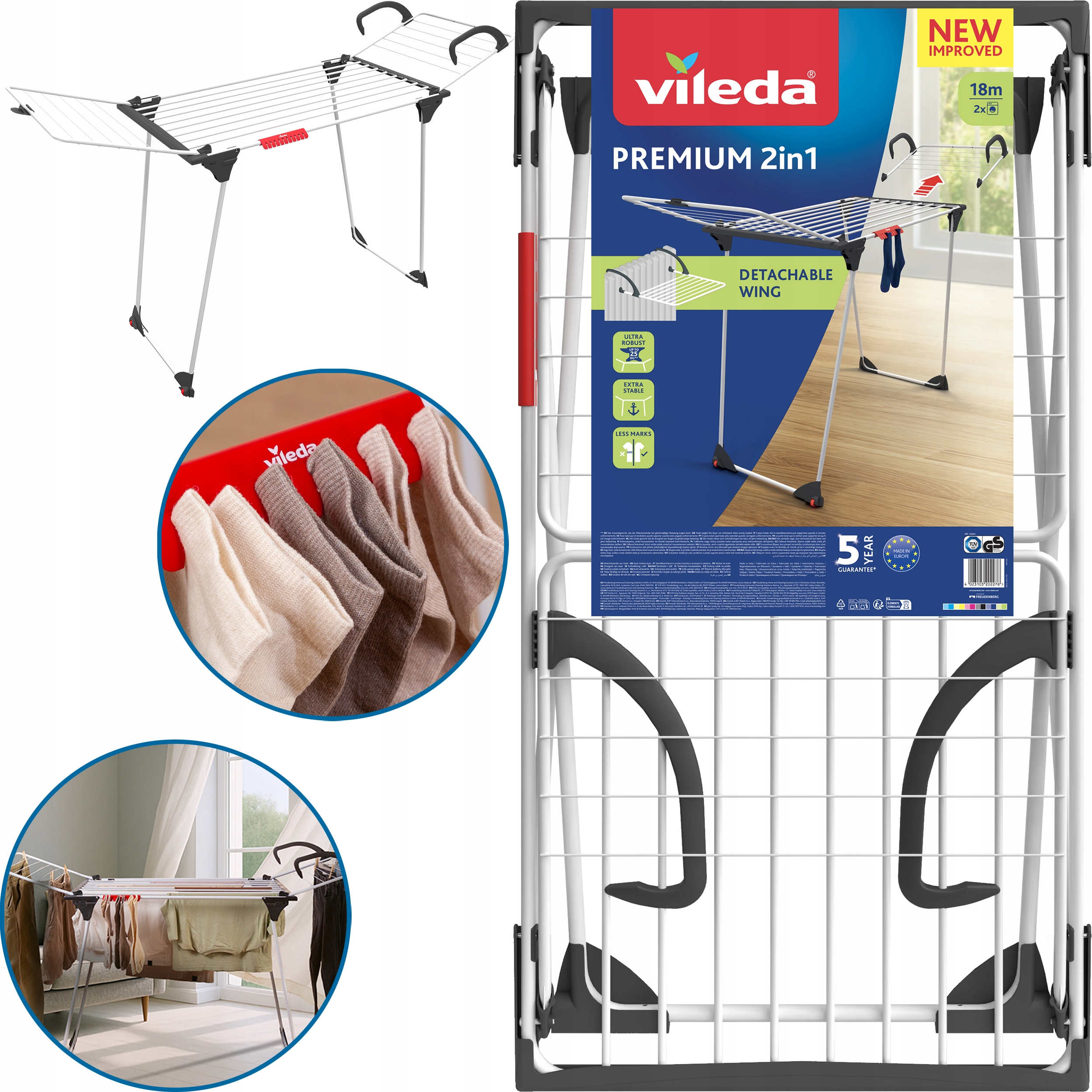 Levně Sušák Vileda Premium 2v1 skládací do zahrady a terasy