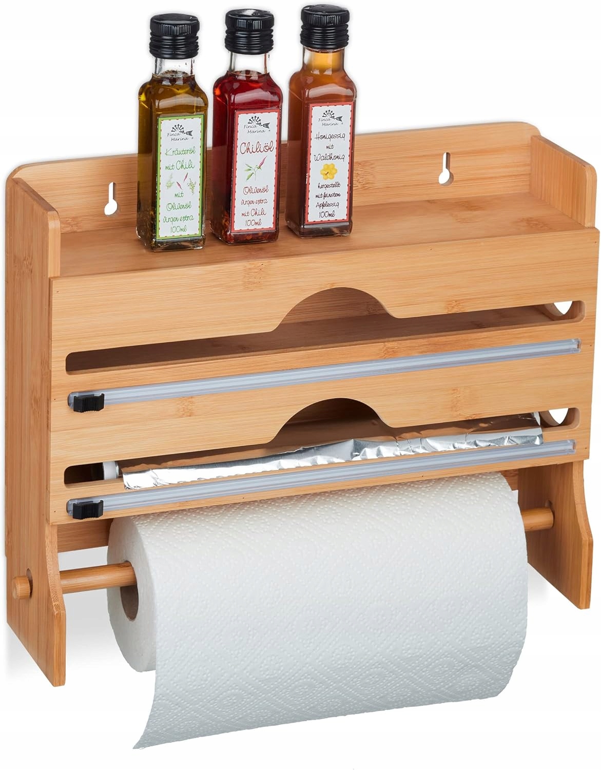 Nástěnný Držák 3V1 Bambusová Fólie Kuchyňská Rolka Police 39 CM