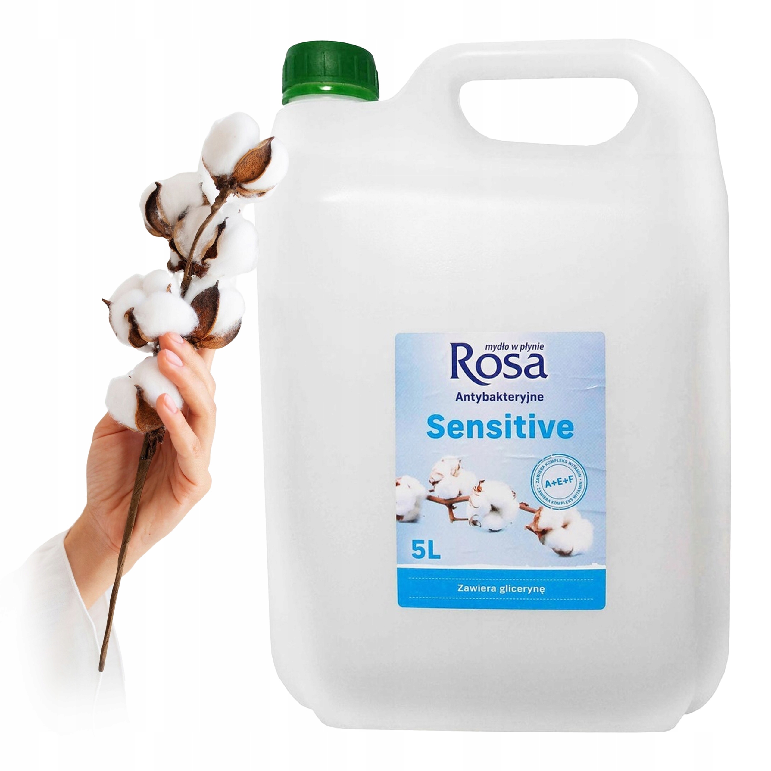MYDŁO W PŁYNIE ANTYBAKTERYJNE DO RĄK ROSA SENSITIVE KREMOWE NAWILŻAJĄCE 5L
