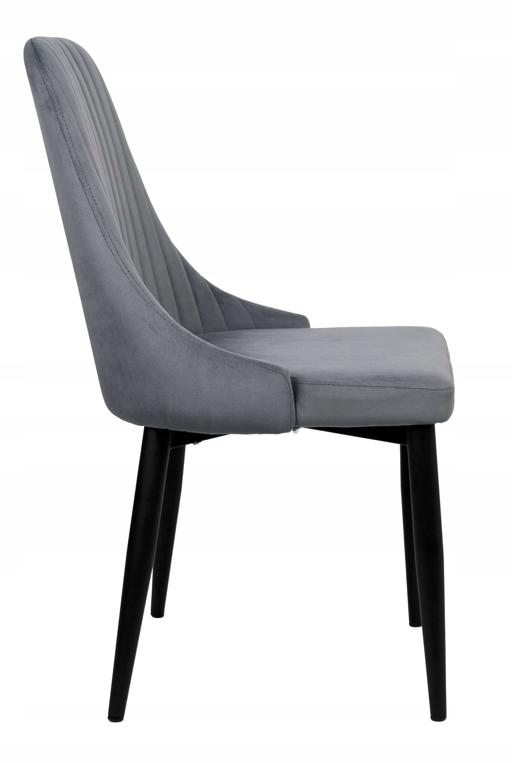 KRZESŁO TAPICEROWANE WELUROWE SKANDYNAWSKIE LOFT DO SALONU JADALNI GRAFIT Głębokość mebla 58.5 cm