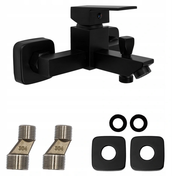 Caro Čierna Vaňová Batéria Štvorcová Cubic Kohútik