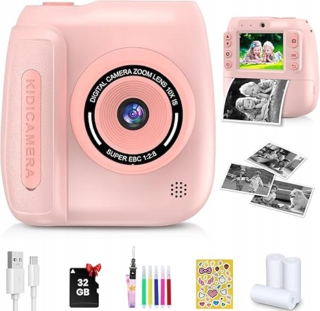 Instantní fotoaparát pro děti Tiskárna Foto 32GB 1080p