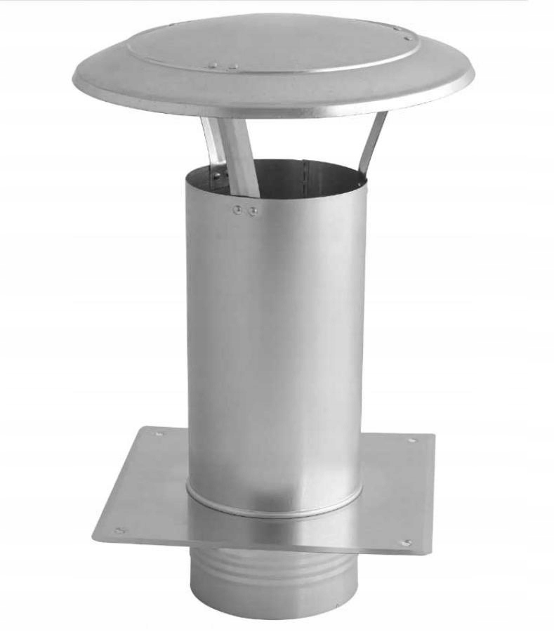 Strieška Ø150 mm podstava štvorec otvárateľná, nerez