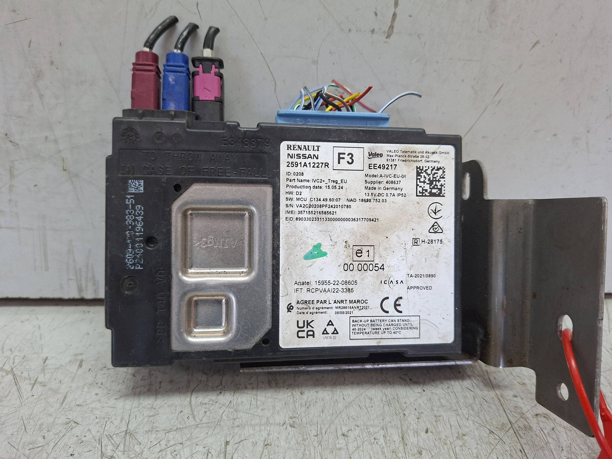 module control unit TELEMETIC 2591A1227R RENAULT DACIA