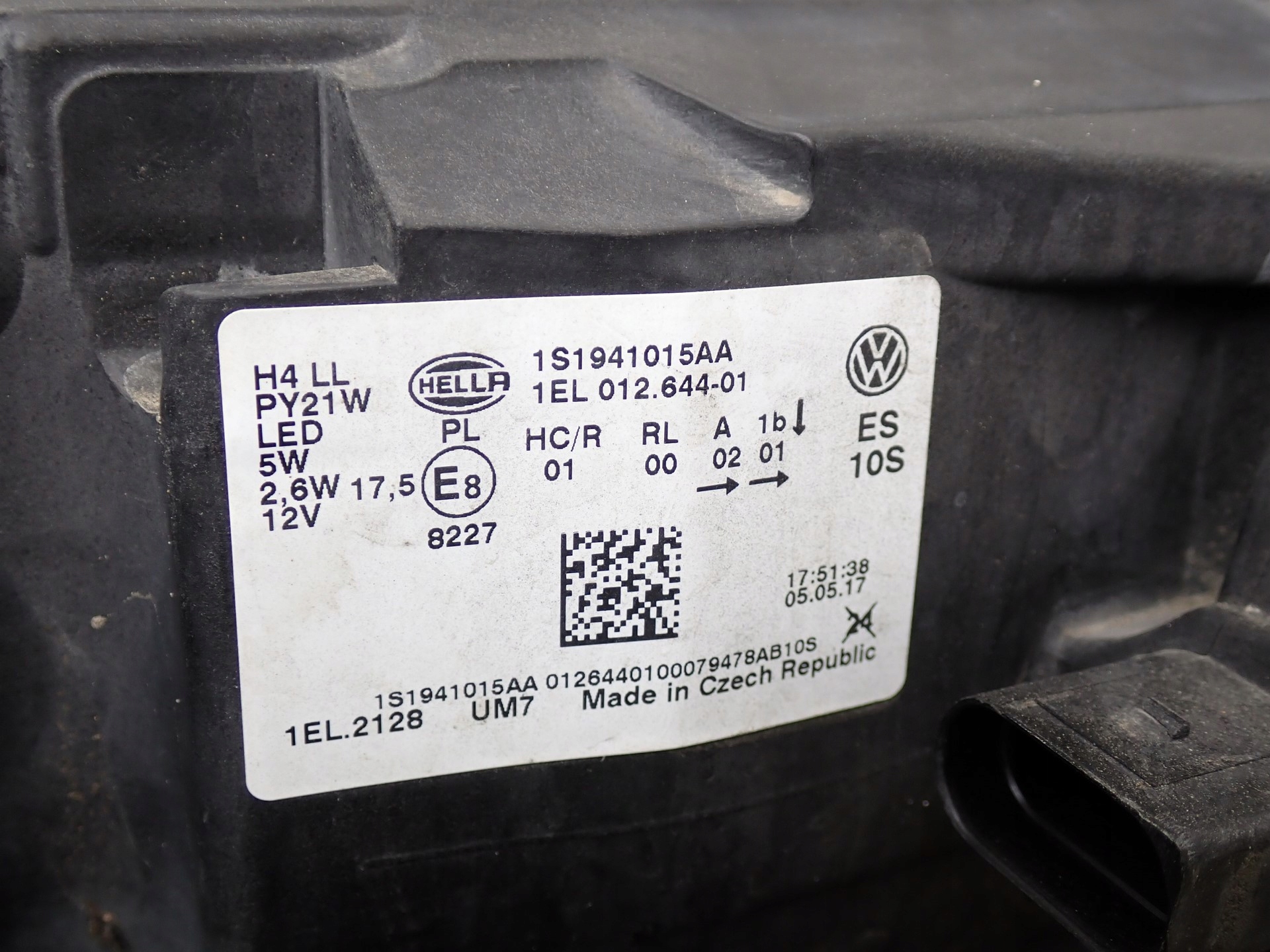 light left REFLEKTOR left LED VW VOLKSWAGEN UP 1S LIFT 2016