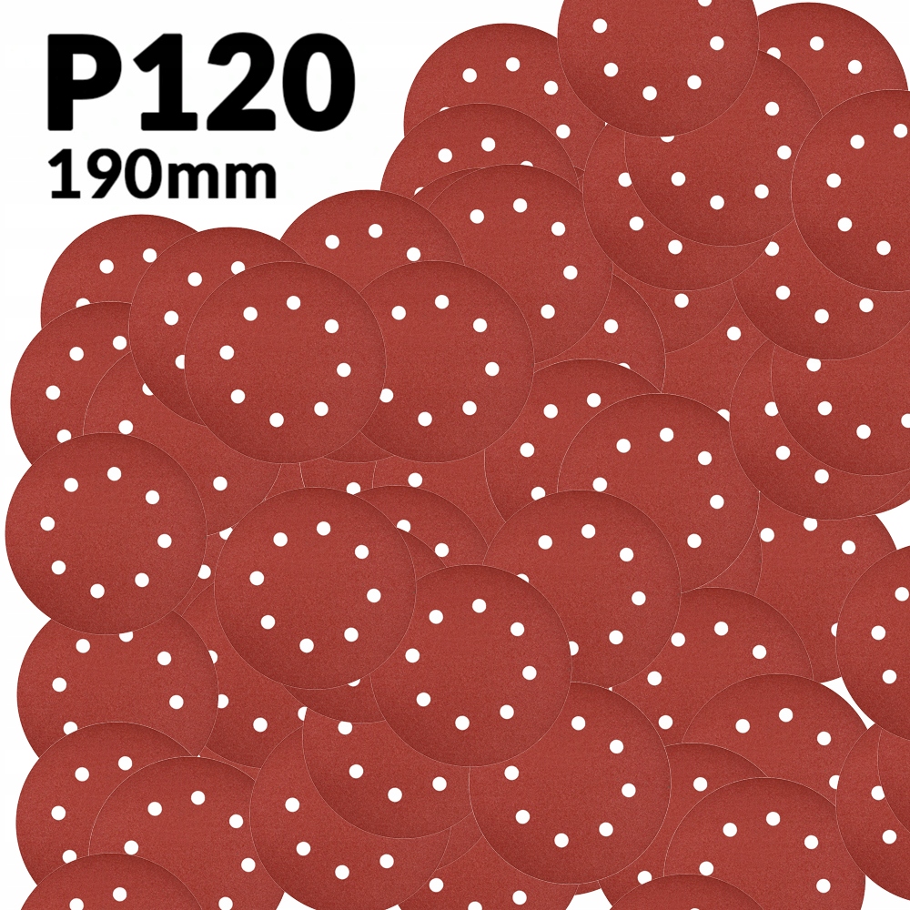 

Papier Ścierny 190mm Krążek P120 Szlifierki 100szt