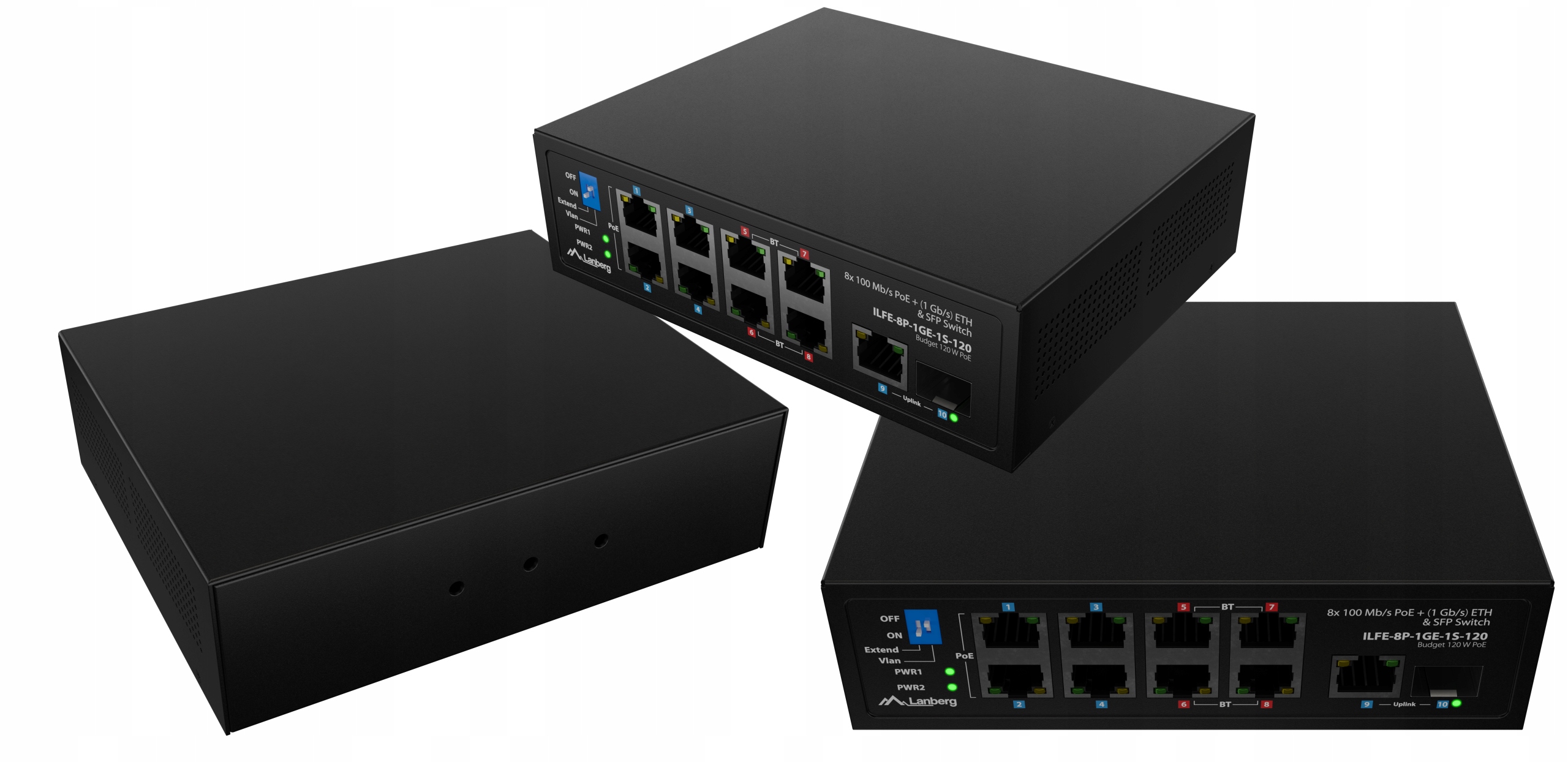 Switch niezarządzalny Lanberg Light industrial Poe 4XBT 4XAT Sfp+eth Din Fa