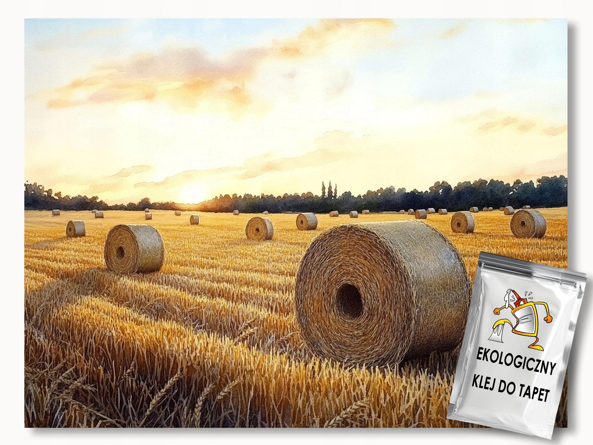 Fototapeta Flizelina Krajina Pole Obilovin Žně Rolky Sláma 200x140 110g