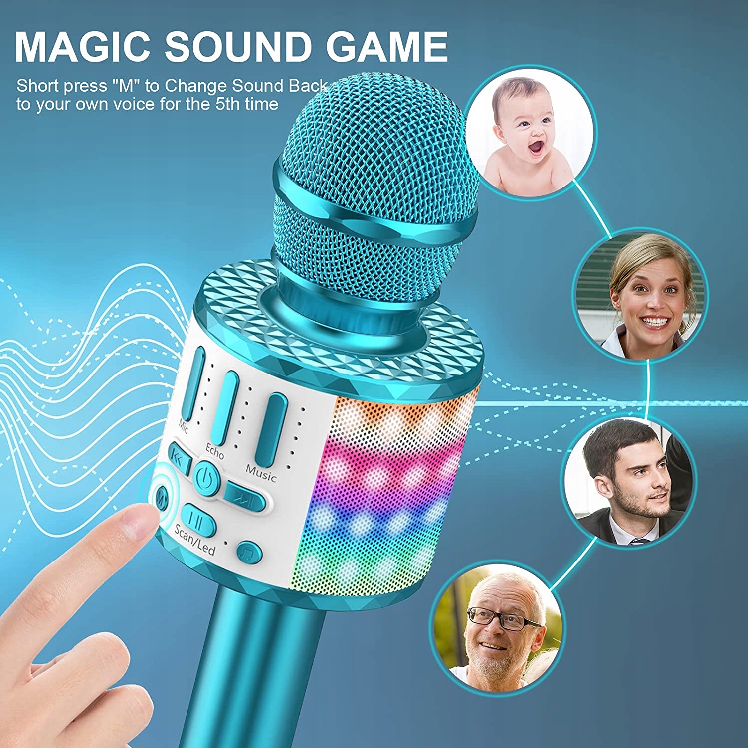 Mikrofon karaoke bluetooth głośnik bezprzewodowy Rodzaj do karaoke