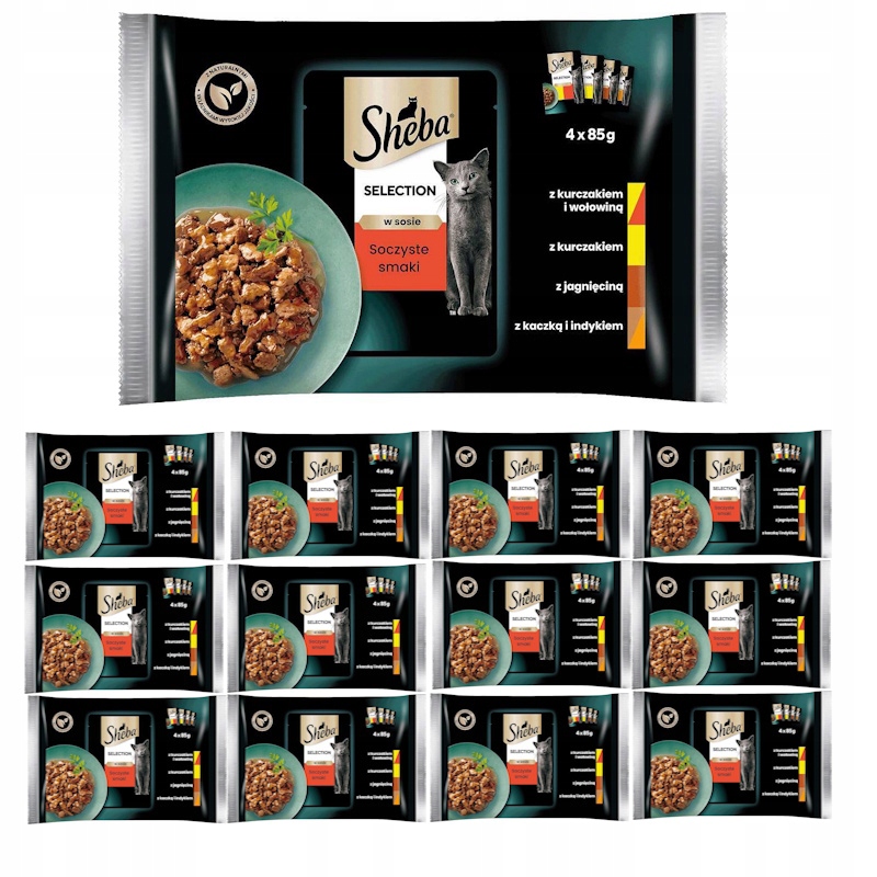 Levně Sheba Selection šťavnaté příchutě v omáčce 52x85 g