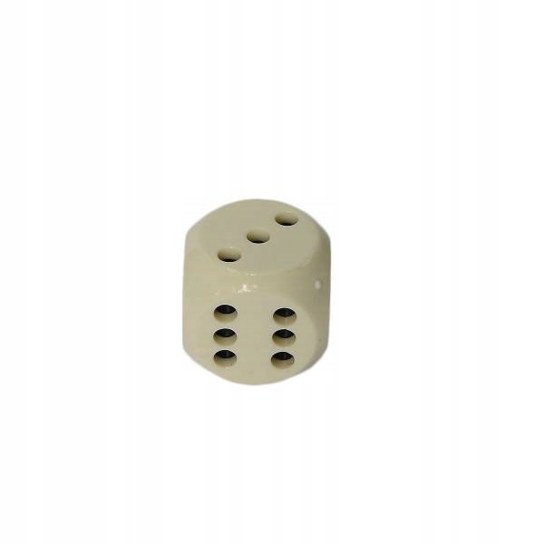 Kostka K6 Retro 15mm kość do gry kość słoniowa